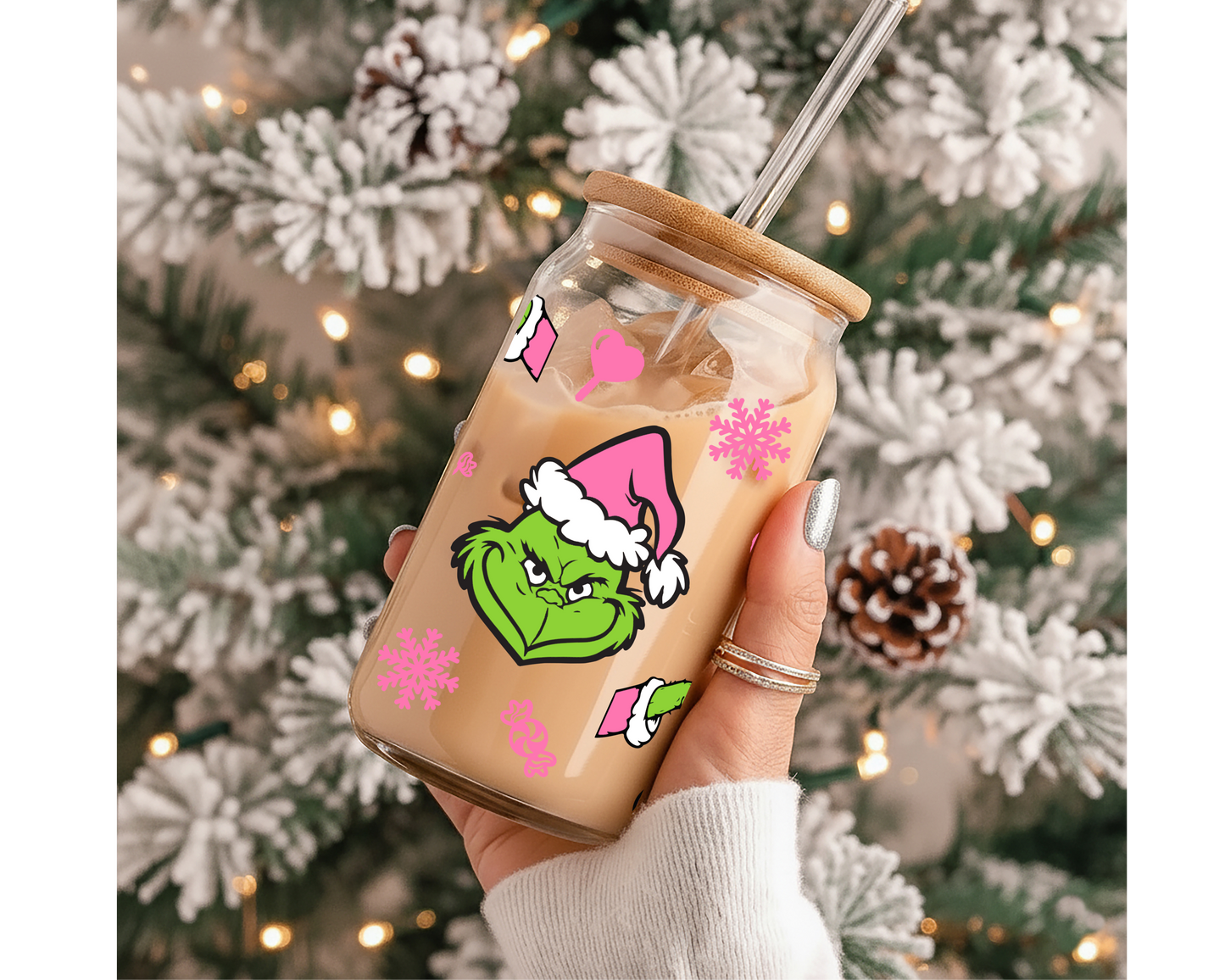 Verre 16 oz | Noël | Girly grinch