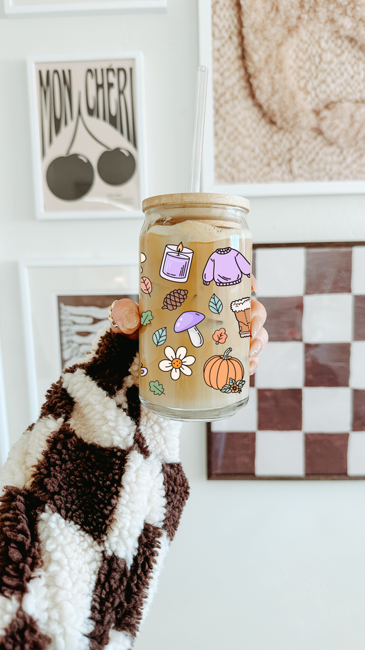 Verre 16 oz | Automne | Mauve enchantée