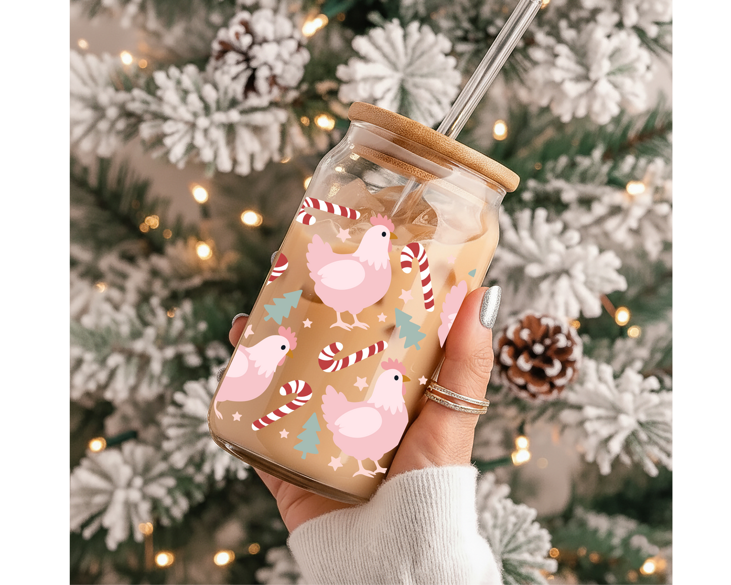 Verre 16 oz| Noël | Poulette de Noël