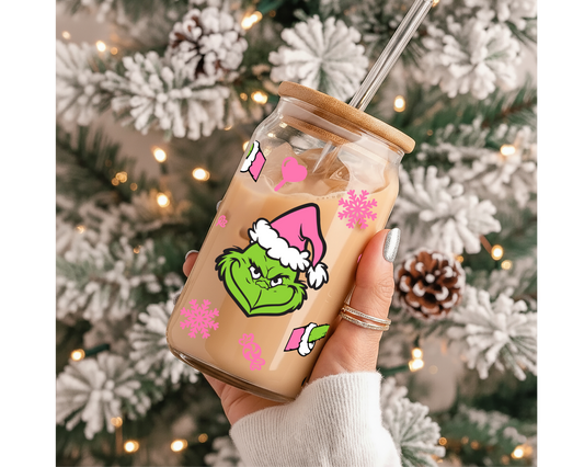 Verre 16 oz | Noël | Girly grinch